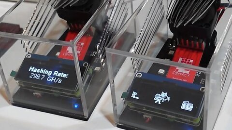 New Gekko Science USB SOLO Bitcoin Miners At Mining Disrupt 2023 Miami.