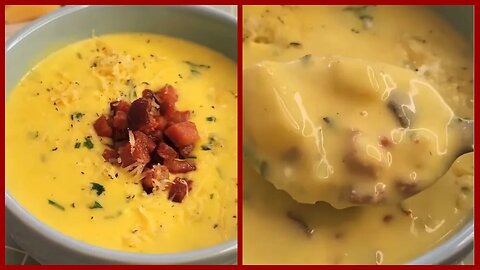 creamy bacon soup with potatoes /