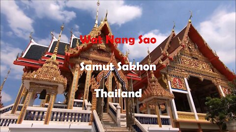 Wat Nang Sao temple at Samut Sakhon in Thailand