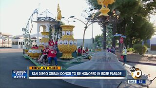 San Diego organ donor to be honored in Rose Parade