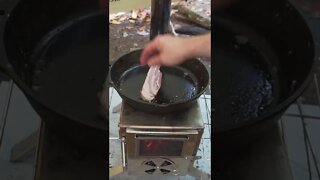 Hot Tent Camp Breakfast: Bacon & Pancakes