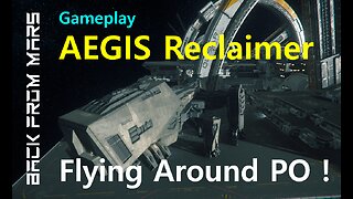 Star Citizen Gameplay - Aegis RECLAIMER just flying around Port Olisar