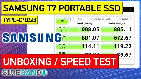 Samsung T7 Portable SSD Drive 1TB Unboxing, Firmware Updates & Speed Tests