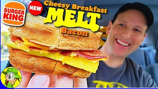 Burger King® 🍔👑 CHEESY BREAKFAST MELT Review 🧀🍳😅 BACON! 🥓 Peep THIS Out! 🕵️‍♂️