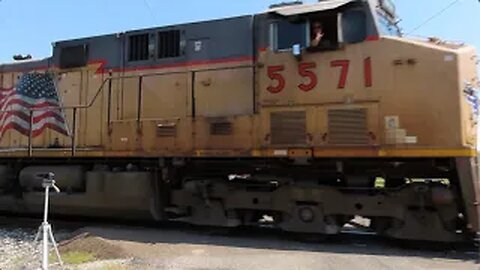 CSX B454 Loaded Sand Train with UP and NS Power Part 2 from Sterling, Ohio June 3, 2023