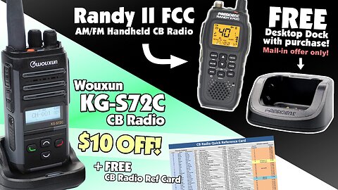 Specials on Randy II and KG-S72C Handheld CB Radios For February 2024