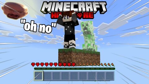 If I Die in One Block on Skyblock... the Video Ends (Hardcore Minecraft)