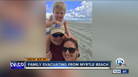 Family evacuating from Myrtle Beach in anticipation of Florence