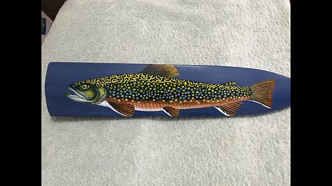 Latest Commission ~ Brook Trout on Boat Paddle