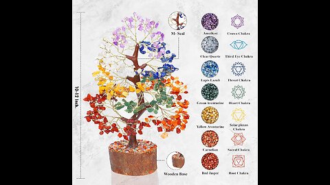 Seven Chakra Tree of Life for Positive Energy - feng Shui Tree, Fake Bonsai Tree