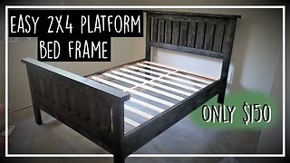 How to Build a Platform Bed Frame with 2x4s//Ollie's Bedroom Remodel