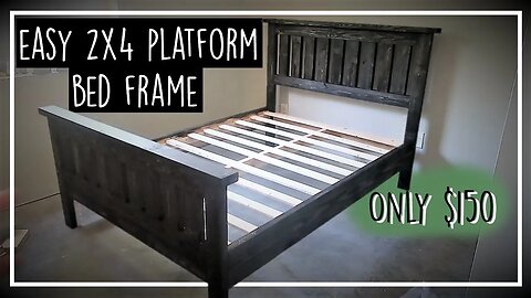 How to Build a Platform Bed Frame with 2x4s//Ollie's Bedroom Remodel