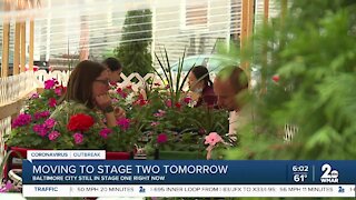 Baltimore City moving to Stage 2 tomorrow