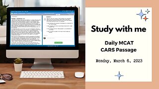 Study with Me | 🩺 MCAT CARS Passage Practice 🧐