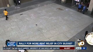 Rally for more rent relief in city budget