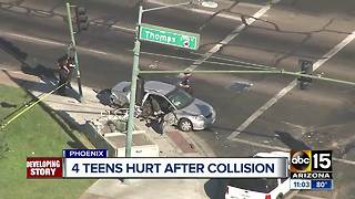 Four teens hospitalized after west Phoenix crash