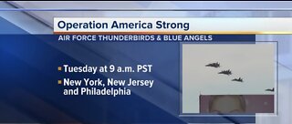 Air Force Thunderbirds, Blue Angels to fly over east coast cities Tuesday