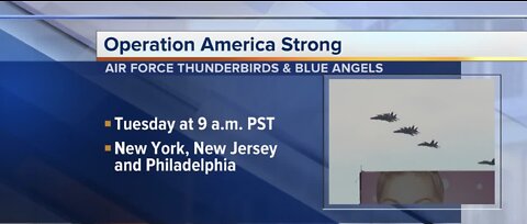Air Force Thunderbirds, Blue Angels to fly over east coast cities Tuesday