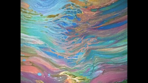 094 - "UnderSea" - Straight Pour - Fluid Art - Abstract Art - Acrylic Pouring - Paint Pouring