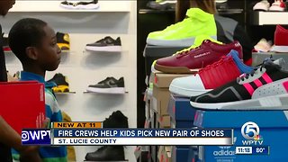 St. Lucie County firefighters help children get new shoes