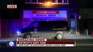 Man injured after shootout inside illegal bar on Detroit's east side
