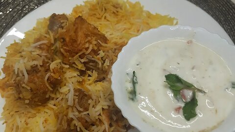 Chicken Biryani With Vegetable Raita @malikskitchenfruitbombz5995