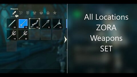 Complete Zora Weapons set and Locations Zelda BOTW