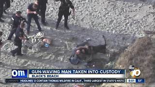 Man arrested at Blacks Beach after waving gun in the air