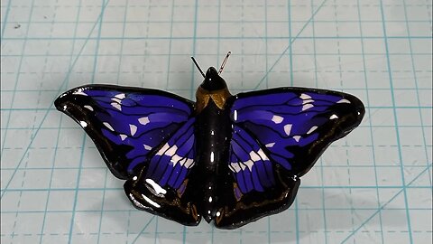 Purple emperor butterfly clay cane @ArtworkByColleen