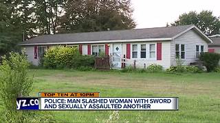 Sword-wielding man attacks women
