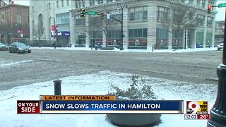 Snow slows traffic in Hamilton