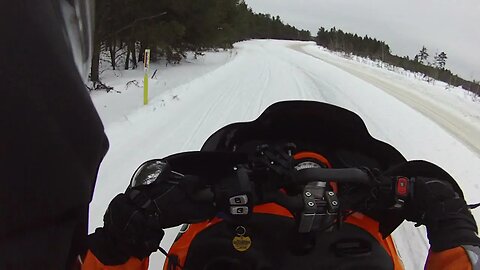 Snowmobile Trail Riding (Munising Michigan) Part 12