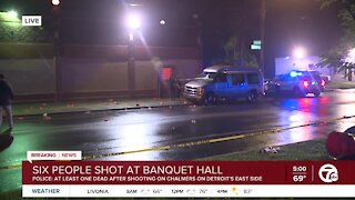 6 shot & 1 killed at banquet hall on Detroit's west side