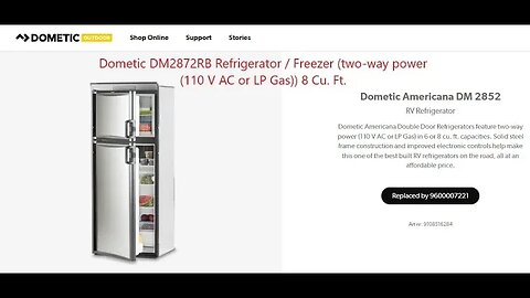 Refrigerator RV Dometic Model# DM2852RBX 2014 MADE in USA | Product Review by D.I.Y in 4D