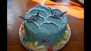 Manta Ray Birthday Cake