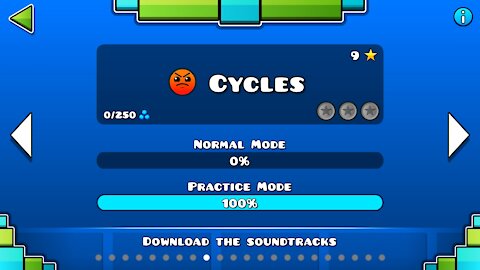 Geometry Dash Level 09 Cycles Attempt 1