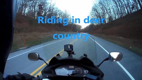 Riding Honda NT700V motorcycle in Lancaster County Pennsylvania opening day of deer season 2022