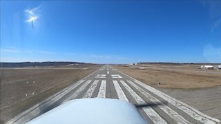 KJHW Gusty Headwind Landing RWY 25 3-12-21