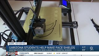 UArizona students help make face shields for essential workers