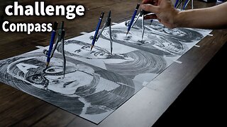 CHALLENGE _ Use Compass To Draw Many Drawings On One Sheet Of Paper