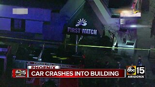 Car crashes into building near I-17 and Dunlap