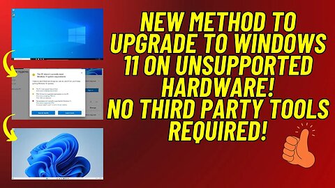 New Way To Upgrade From Windows 10 to 11 on Unsupported Hardware - No 3rd Party Tools Required!