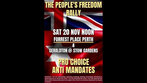 Worldwide Rally For Freedom - PERTH - 20/11/21