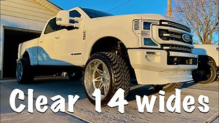 How to fit 24x14 and 35s on a 2020 F-350 Superduty with just a leveling kit! Wide Forged Wheels