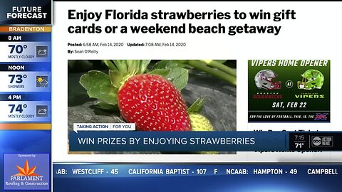 Enjoy Florida strawberries to win gift cards or a weekend beach getaway