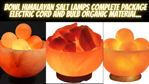 Bowl Himalayan Salt Lamps Complete Package Electric Cord and Bulb Organic Material