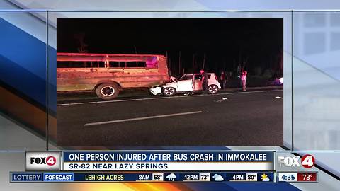 Person hurt after bus crash in Immokalee