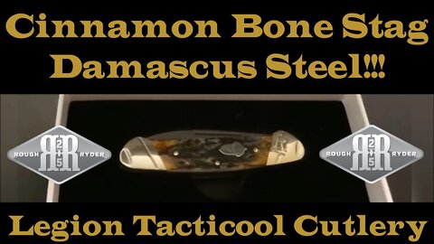 Rough Ryder Cinnamon Bone Stag Damascus Steel Canoe Review! Like, Share, and Subscribe!