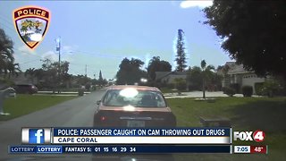 Police: passenger caught on camera throwing out drugs