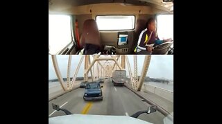 Scary Dashcam Video Shows A Semi Get Hit By A Stolen Truck And Sent Flying Off A Bridge